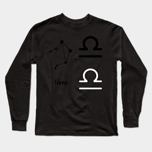 Libra Star Sign Symbol and Constellation Sticker Pack Long Sleeve T-Shirt